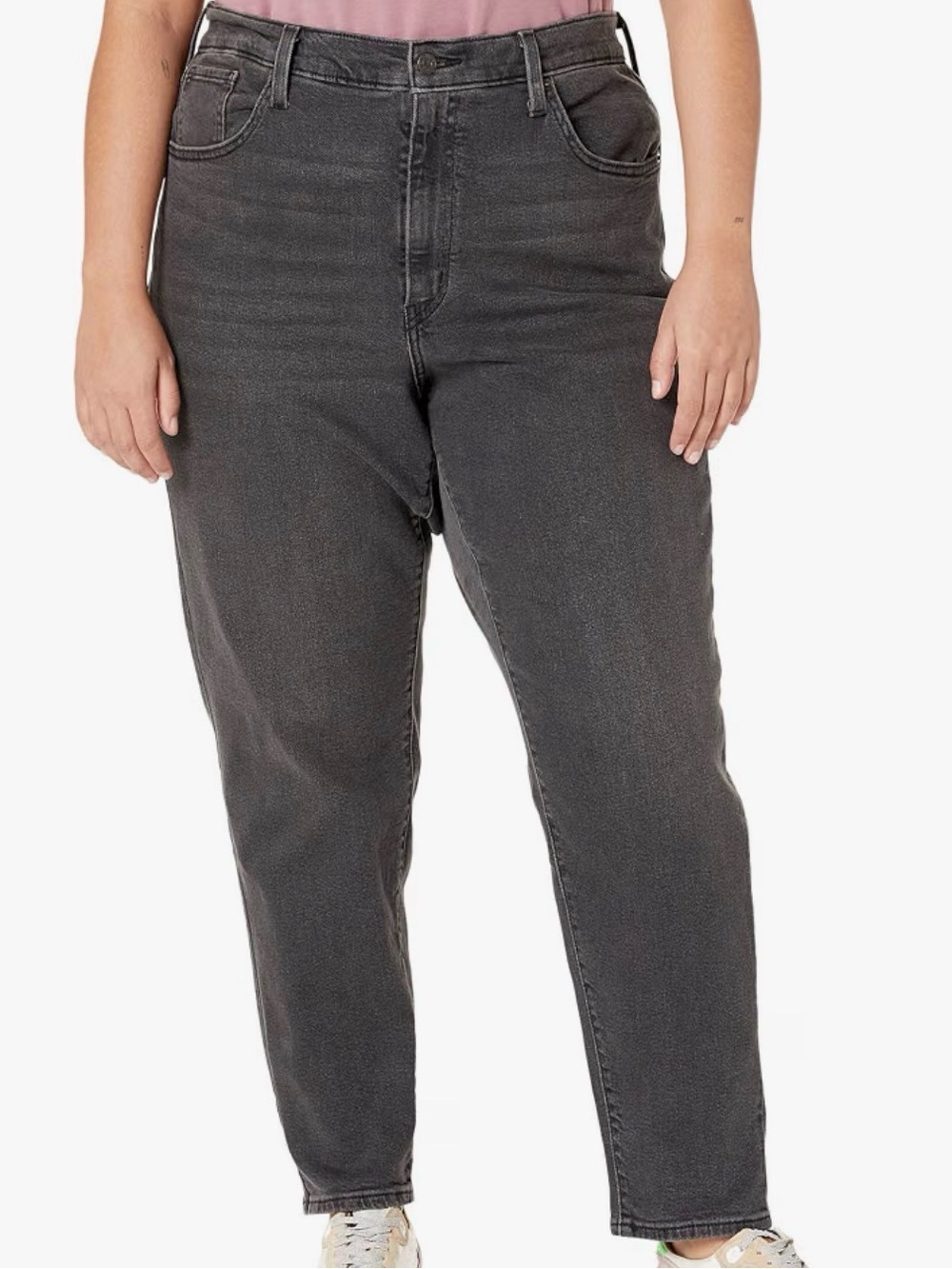 Levi High waisted Mom Jeans in Washed Black